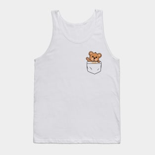 Cute teddy popping out of the pocket Tank Top
